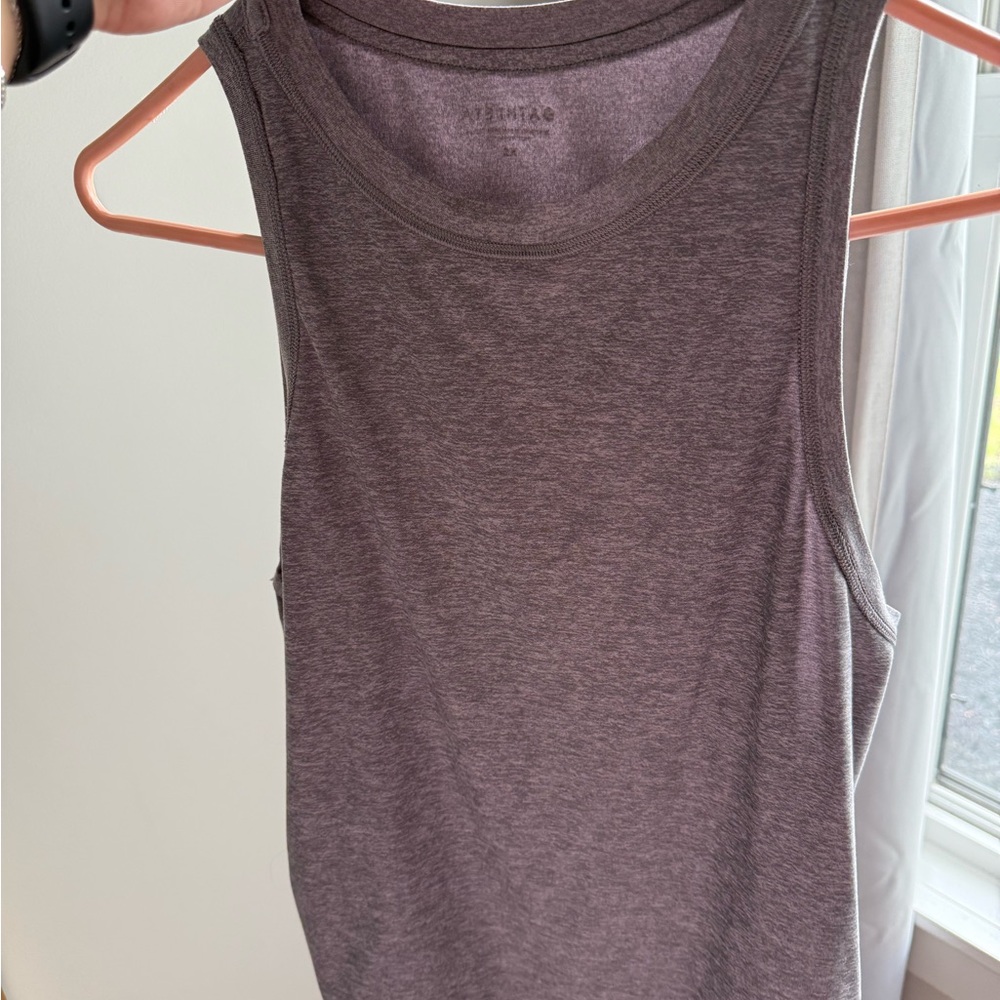 Athleta Gray Fitted Sleeveless Tank Top